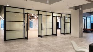 Switchable glass Smart Film in office boardroom