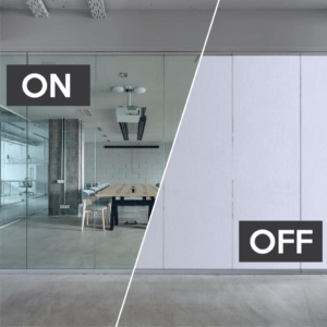 Switchable glass Smart Film in office boardroom