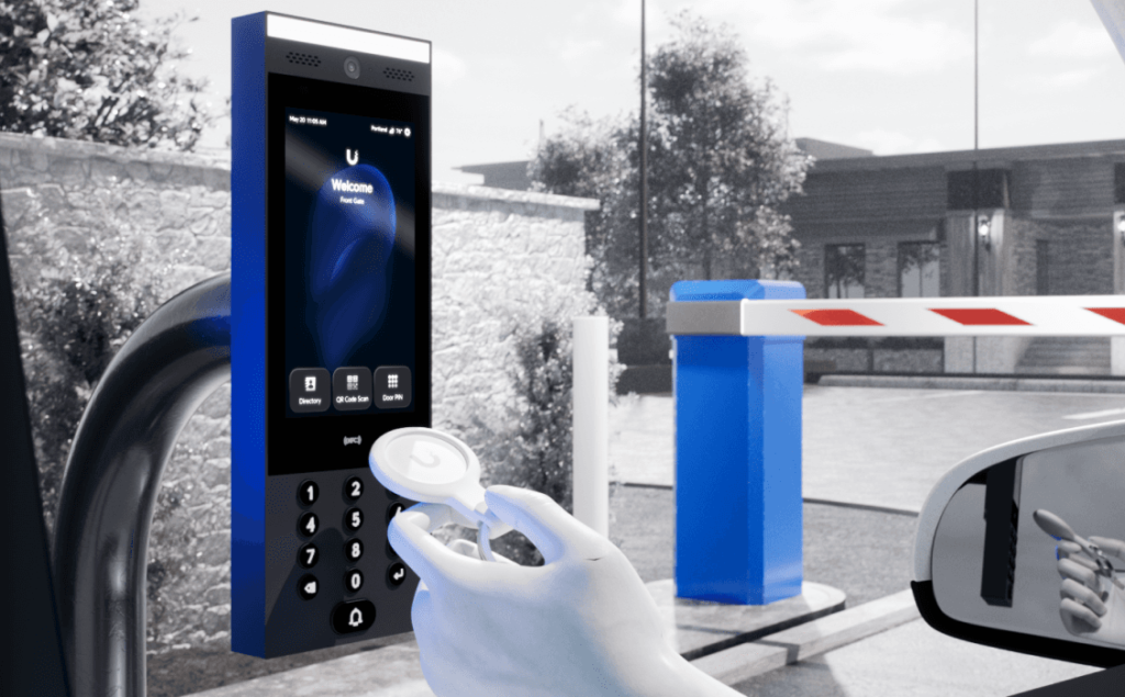 Keypad and mobile credential access control at a home gate
