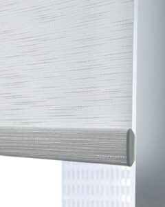 Motorized shades with fabric wrapped hembar