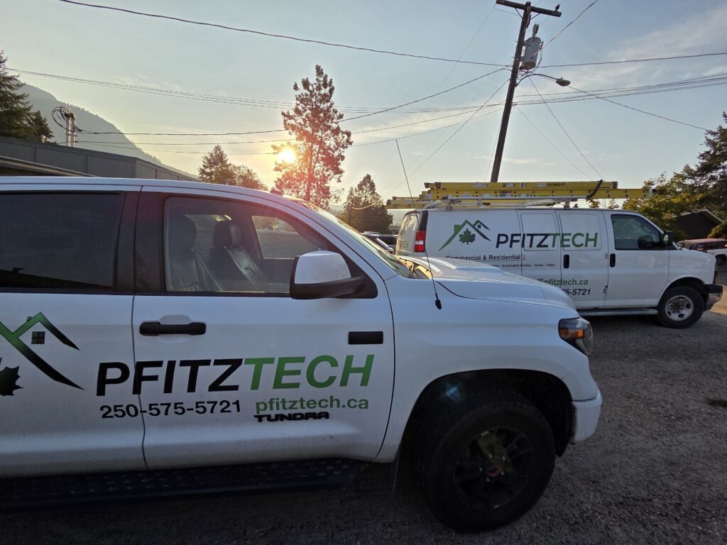 Pfitztech service truck at golden hour