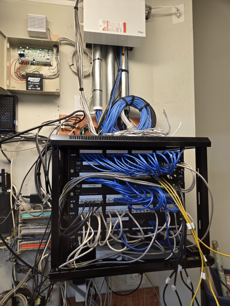 Commercial network rack cabling by Pfitztech