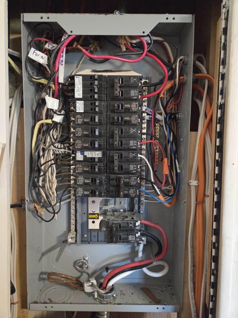 Labelled electrical panel in an Okanagan home