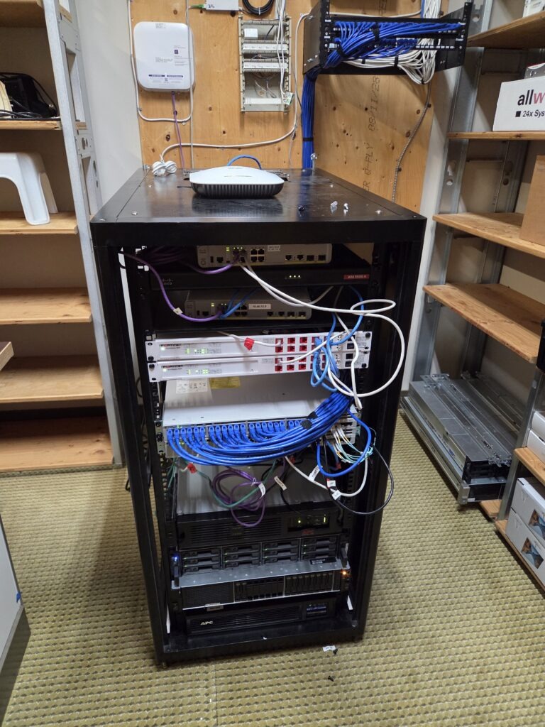Home network rack with UniFi access point